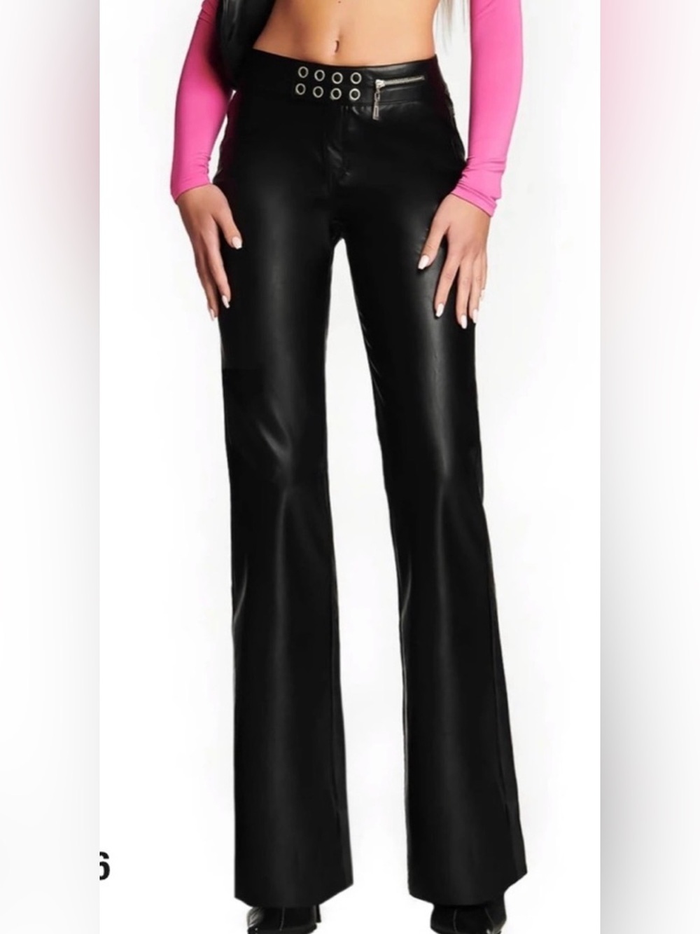 I AM GIA Reika Vegan Faux Leather Pants Flare Leg M